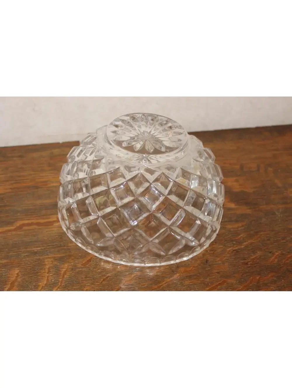 Vintage Cut Crystal Medium Clear Glass Bowl